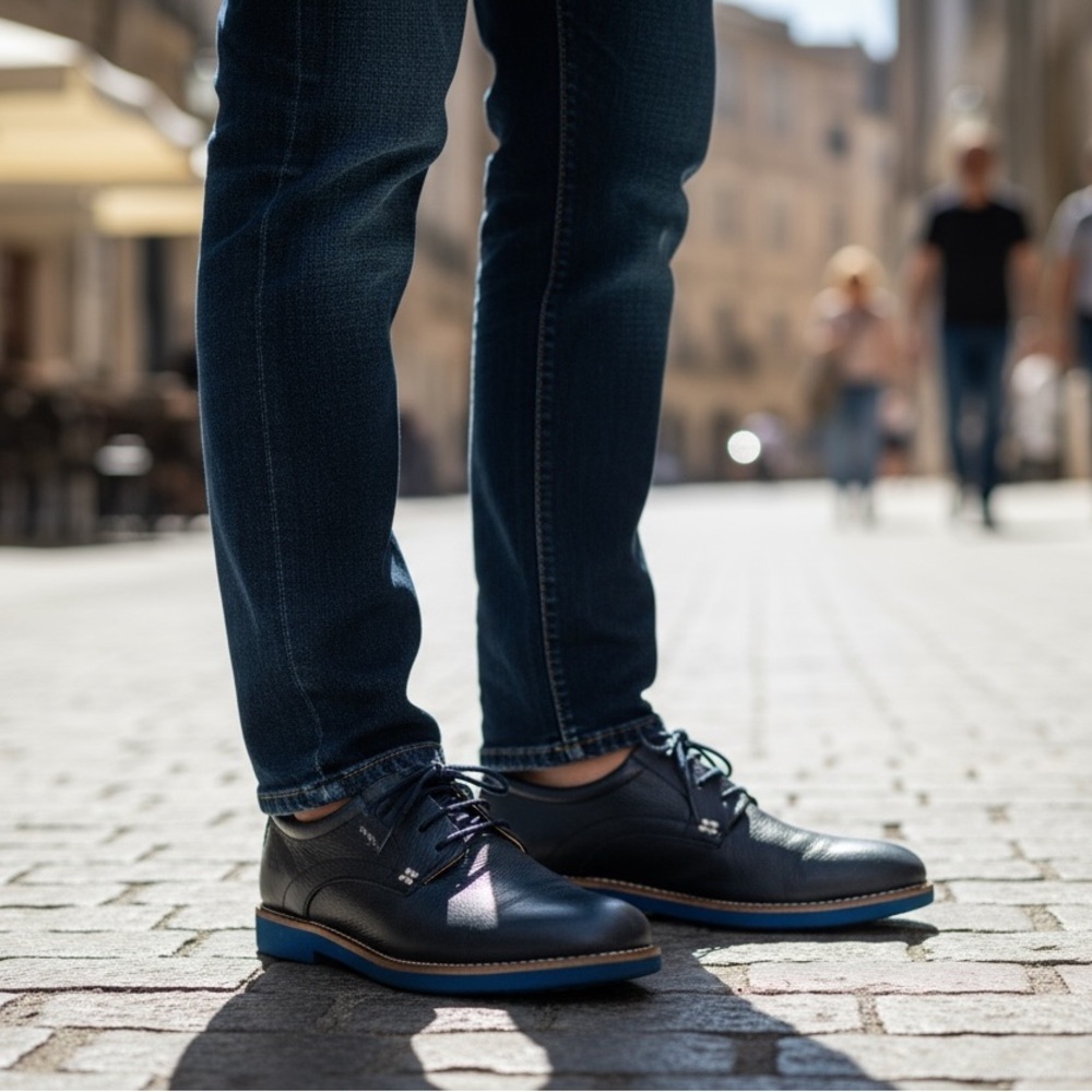 LOREAK MENDIAN Men’s Blue Leather Dress Shoe